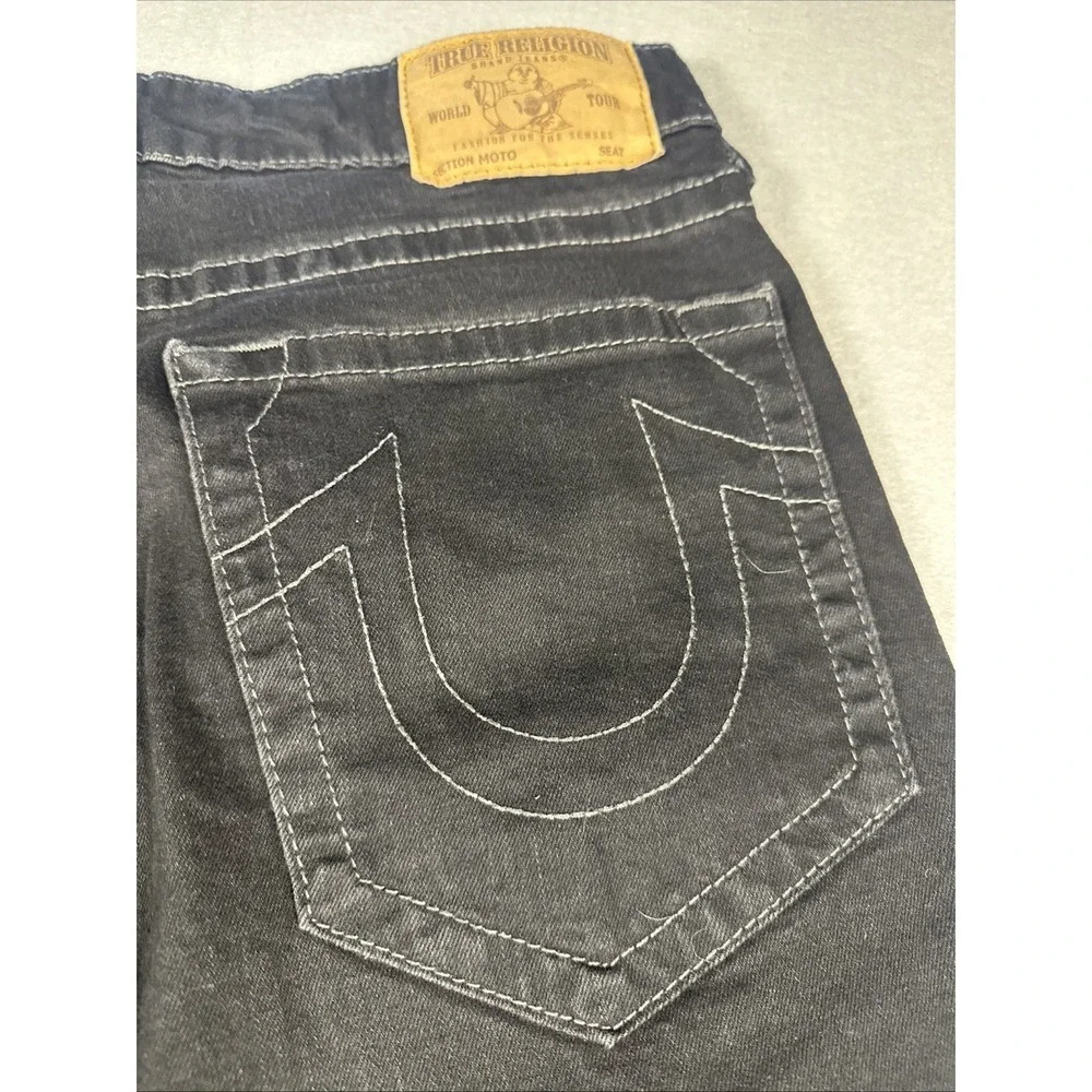 Mens True Religion Black Jeans‎ Mens size 36 Moto